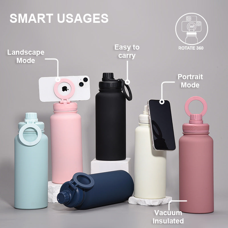 Insulated Water Bottle w/Mag Phone Bracket